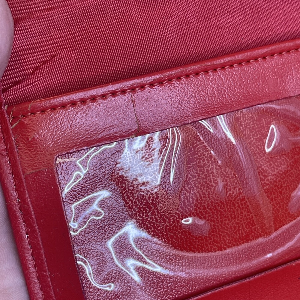Vintage‎ Amity Women's Red Leather Trim Clutch Wallet Checkbook Holder ID Cards - Picture 7 of 14